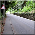 SN1014 : Warning sign: minor road junction at bend ahead, Narberth by Jaggery