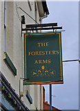 SP2764 : The Forester's Arms (2) - sign, 47 Crompton Street, Warwick by P L Chadwick
