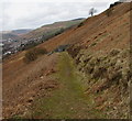 ST0094 : Hillside track to the Little Church below Penrhys by Jaggery