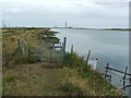 TQ8970 : Kissing gate, Saxon Shore Way, by the Swale by Chris Whippet