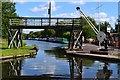 Footbridge and crane