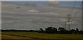 SE4967 : View along pylon line, Tholthorpe Moor by Christopher Hilton