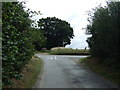 Road junction at the end of Fen Lane