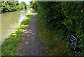 Milepost along the Grand Union Canal towpath