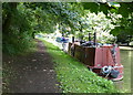 Narrowboat moored along the Grand Union Canal