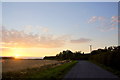 Wyke Wood Lane, Martin Mere, at sunset