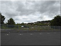 SJ2742 : The fence at the rear of the long stay car park for visitors to the  Pont Cysyllte aqueduct by Steve  Fareham