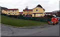 Houses at the southern edge of  Canonbie Crescent, Aberfan