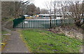 Path past a school perimeter fence, Aberfan