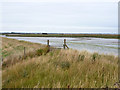 Stile on sea wall by Potton Bridge