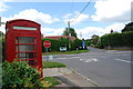 Telephone box and junction with the A32, Lower Farringdon