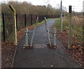 ST3290 : Inwardly sloping barrier across National Cycle Network Route 88, Caerleon by Jaggery