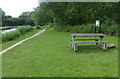SK3130 : Picnic bench next to the Trent & Mersey Canal by Mat Fascione