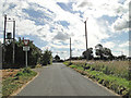 In Church Lane, Stonham Parva with the A140 ahead