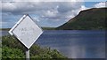 NC6149 : Passing place sign, Loch Loyal by Richard Webb