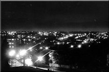 TQ3371 : Night-time view northward from Raleigh Court, Norwood 1985 by Ben Brooksbank