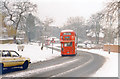 After snowstorm, down Dulwich Wood Park towards West Dulwich, 1985