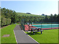 Tennis court and children