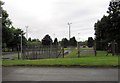 Sports field and car park at RAF Cosford from A41