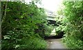 Dismantled railway passing under the A61