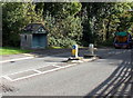 SS8982 : Pedestrian refuge and bus shelter, Pen-y-fai by Jaggery