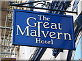 The Great Malvern Hotel sign