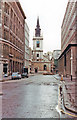 Sunday in City of London, 1983: Gresham Street and St Lawrence Jewry