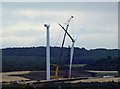 SE4206 : In failing light the wind turbine blades are installed #2 by Steve  Fareham