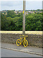 A yellow bike in Hexham