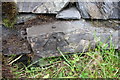 Benchmark on stone in dry stone wall, Pikestone Lane