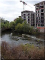 Construction work beside the Kelvin