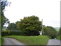 Road junction and sign at Woolcotts