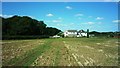 Looking north along public footpath towards Laine