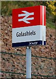 NT4936 : Galashiels Railway Station sign by Walter Baxter