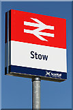 NT4544 : Stow Railway Station sign by Walter Baxter