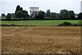 Water tower at Boundary over the fields