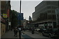 View of the Gherkin and Heron Tower from Whitechapel Road