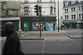 View of shutter art on Commercial Road