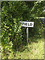 TM1361 : Mickfield Village Name sign on Mickfield Road by Geographer