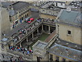 ST7564 : On the tower of Bath Abbey - View towards Roman Baths (close up) by Colin Park
