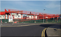 SD3032 : Ramp to footbridge, Blackpool Pleasure Beach station by Robin Stott