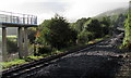 Recently added piles of lineside ballast near Newbridge railway station