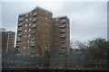 The most easterly of a row of towerblocks