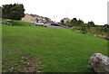 Grassy bank between car parks, Upper Coedcae, Blaenavon