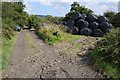 Silage bales at Cwmcaebach