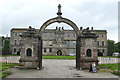 SJ9682 : Gateway to the mansion house at Lyme Park by Graham Hogg