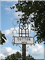 TM0667 : Cotton Village sign by Geographer
