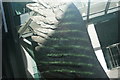 View of stripes from 60 Threadneedle Street reflected onto a sculpture of a feather #4