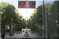 View of Sumner Street reflected in the Blue Fin Building