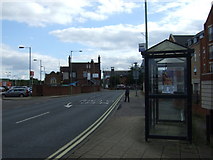 TM0558 : Bus stop and shelter on Station Road East, Stowmarket by JThomas